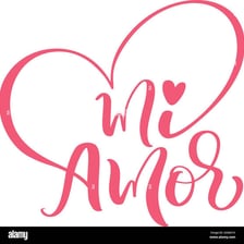 A romantic illustration associated with the Spanish phrase “amor mío”