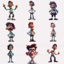 A person portrayed with an eccentric, whimsical expression.