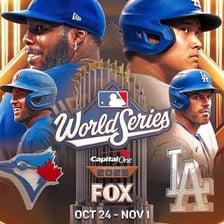 A baseball game played during the World Series in October.
