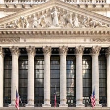 The New York Stock Exchange building on Wall Street.