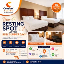 A hotel room scene featuring breakfast and modern guest amenities.