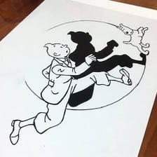 A hand-painted animation cel used in traditional filmmaking