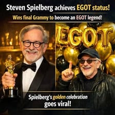 Steven Spielberg displayed with major entertainment awards