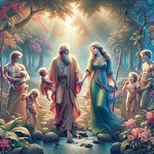 An artistic depiction of Seth from the biblical story of Adam and Eve.