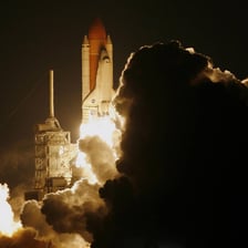 Rocket lifting off during a NASA launch