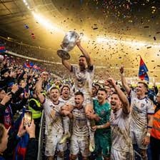 A competition winner celebrating a victory.