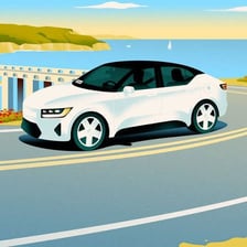 A rideshare car associated with the Uber app.