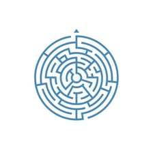 Entrance marked as the starting point of a maze