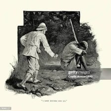 A person quietly sneaking past an unaware guard.