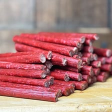 Strips of dried beef jerky