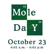 A chemistry illustration explaining Avogadro’s number and the mole.