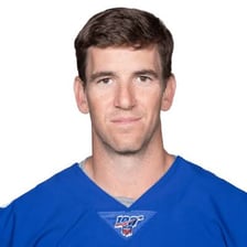 Eli Manning in a New York Giants football uniform