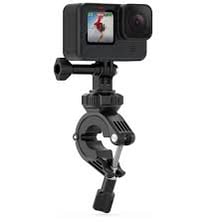 A compact GoPro action camera attached to a mount