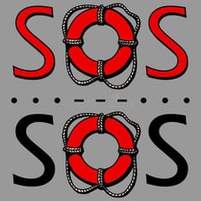 An educational illustration of the SOS distress signal in Morse code