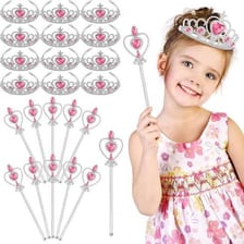 A sparkly tiara among children's dress-up accessories.