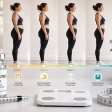 A visual timeline contrasting an earlier point with a later one.