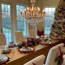 Holiday decorations displayed on the evening before a holiday