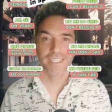 A surprised Spanish speaker reacting with “Dios mío”