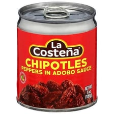 Smoked chipotle peppers covered in adobo sauce