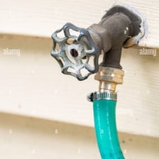 A household tap dispensing water