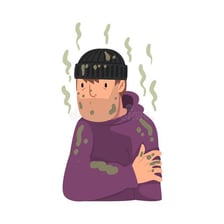 Illustration of a person making an unpleasant expression