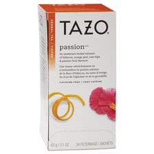 Packaged Tazo tea products.