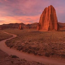 Red rock cliffs and domes in Capitol Reef National Park, Utah