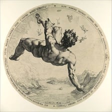 An illustration of a proud tragic hero from Greek mythology