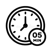 A small clock representing a very brief period of time
