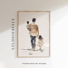 A father pictured with a child.