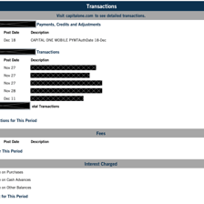 A credit card statement displaying an annual percentage rate.