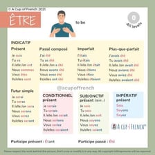 An open French dictionary displays an entry for être.