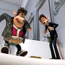 An underground sewer environment associated with the animated film Flushed Away