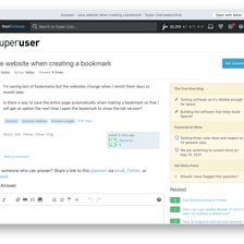 A web browser window showing saved website bookmarks