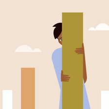 An illustration of a person realizing that someone is hiding a secret.