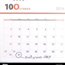 A calendar showing the most recent few days