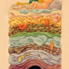An illustration showing a pea beneath a stack of mattresses.