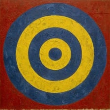Examples of colorful pop art and geometric op art