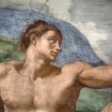 An artistic depiction of Adam as the first human in the biblical creation story.
