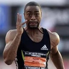 A runner breathing heavily after exercise.
