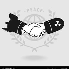 Diplomats shaking hands during peace negotiations.
