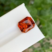 A sparkling faceted gemstone