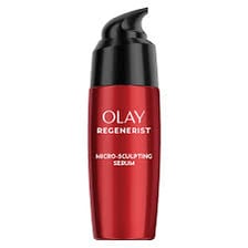 An Olay skincare serum product bottle