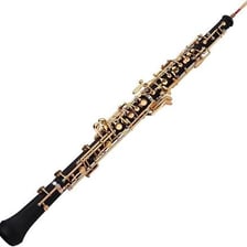 A musician's oboe, a slender black double-reed woodwind instrument