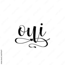 A simple French-language display featuring the word oui