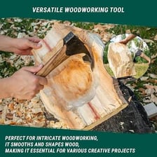 A handheld adze with a curved blade