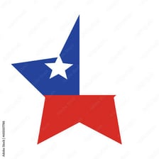 The Chilean flag with its white star in the blue canton