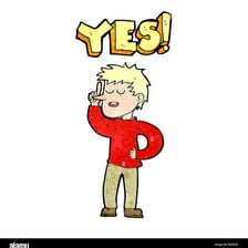 An illustration of a person expressing enthusiastic agreement