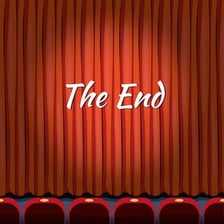 A theater curtain closing to signal the end of a performance