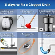 A clogged sink drain obstructed by accumulated debris